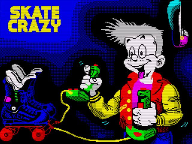 Skate Crazy title screen for ZX Spectrum